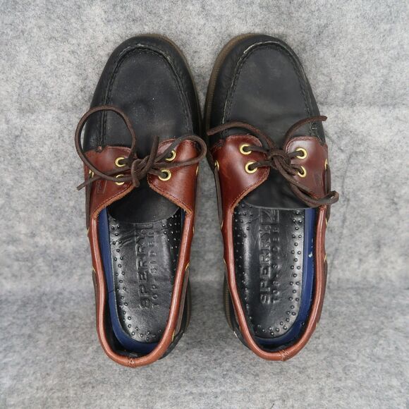 Sperry Boat Shoe Mens 8 Moc Loafer 2 Eye Leather Black Brown Classic Preppy Wide main image 10